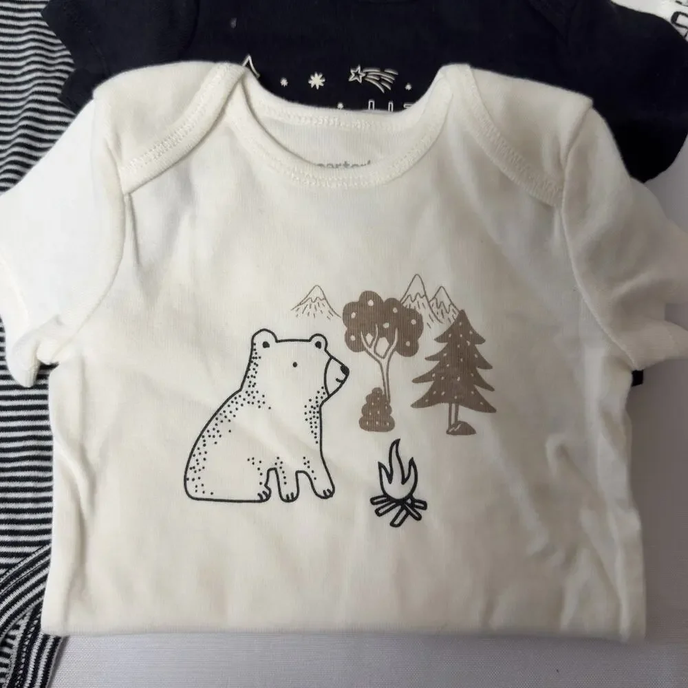 Carter's Baby Bodysuit Set 5 Pack Little Adventure Seeker Short Sleeve 6 Months